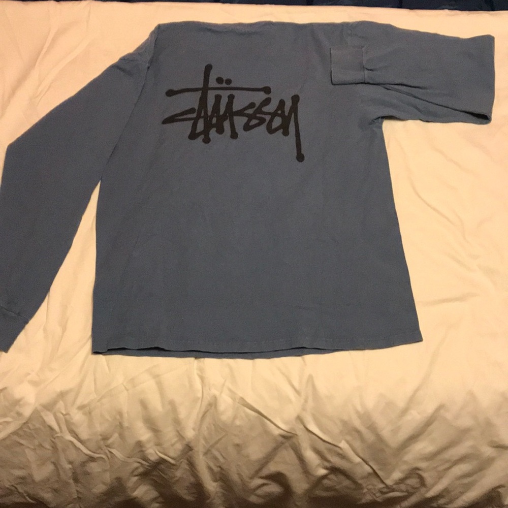 Stussy blue long sleeve tee
